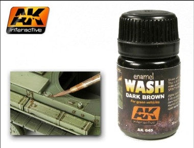 AK Interactive Dark Brown Wash Enamel Paint 35ml Bottle - AKI45
