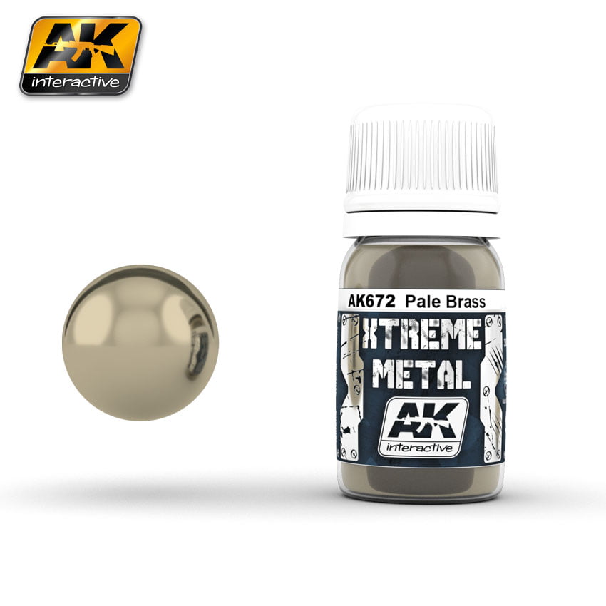 AK Interactive Xtreme Metal Pale Brass Metallic Paint 30ml Bottle - AKI672