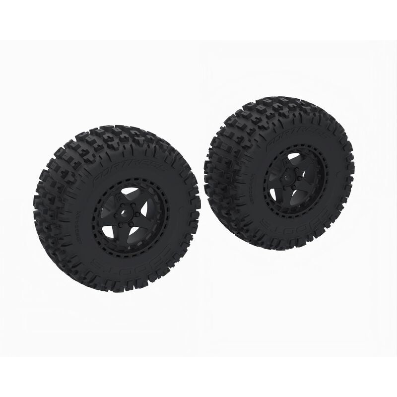 Arrma ARA-1616 DBOOTS 'FORTRESS SC' Tire Set Glued (Black) (2pcs)