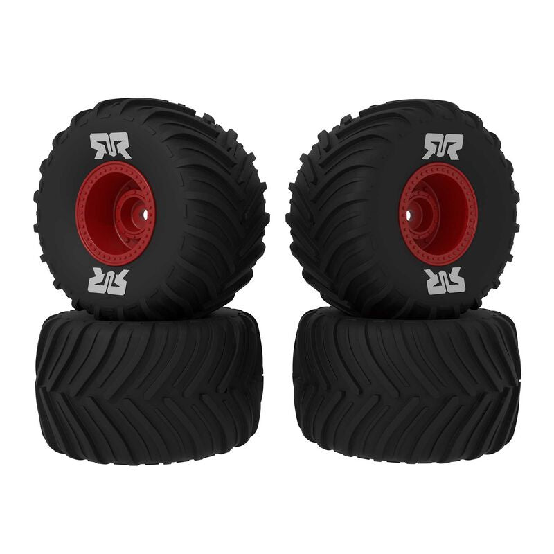 Arrma ARA-2585 dBoots Chevron MT Tire Set Glued (Red) (2 Pairs) - GROM