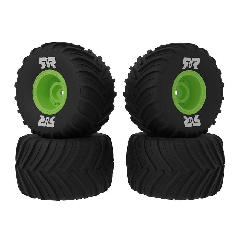 Arrma ARA-2610 dBoots Chevron MT Tire Set Glued (Green) (2 Pairs) - GROM