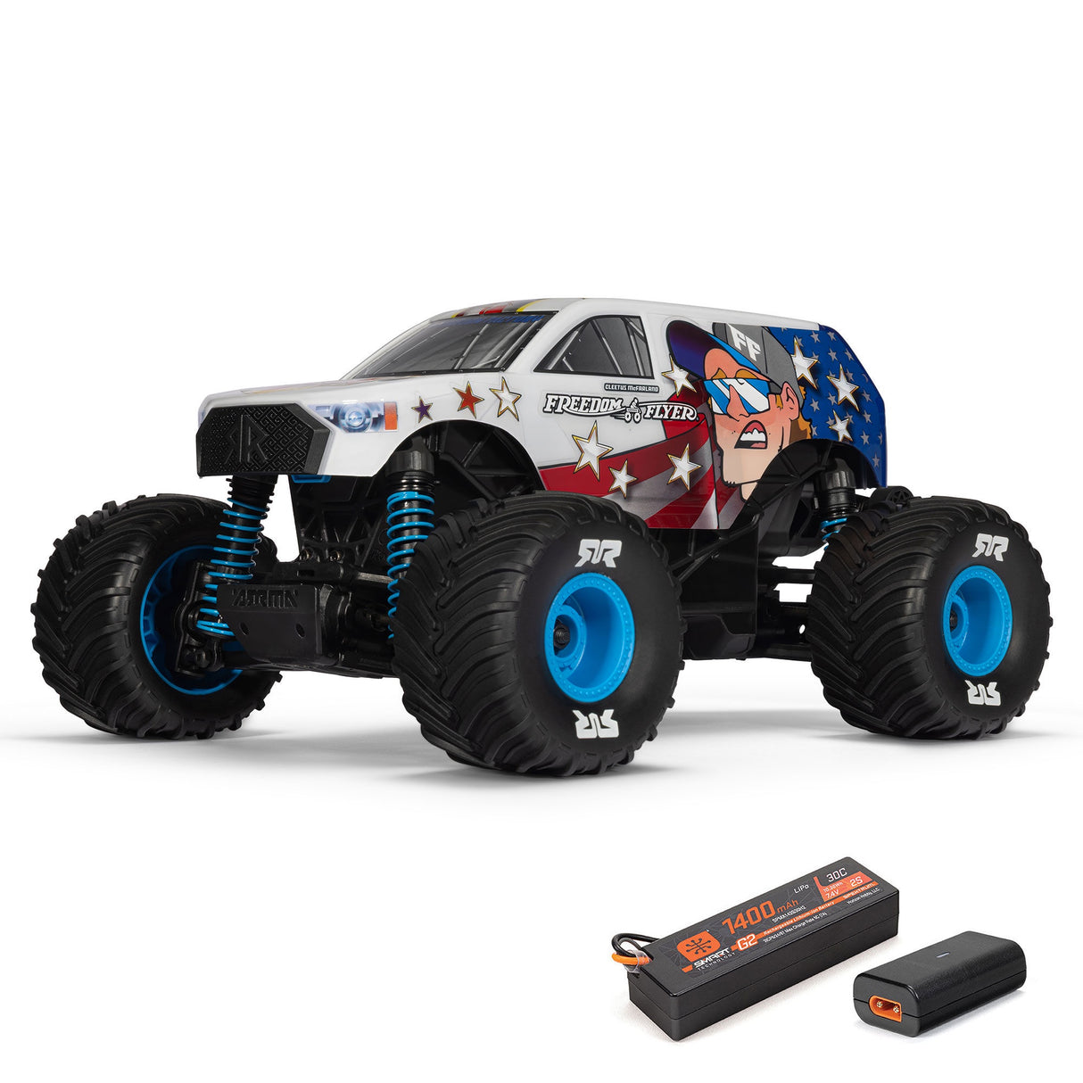 Arrma 1/16 FREEDOM FLYER 4X4 RTR Monster Truck (Battery & Charger Included), White
