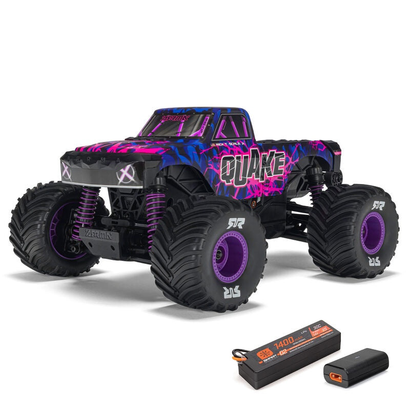 Arrma 1/16 QUAKE GROM 4X4 RTR Brushed Monster Truck (Battery & Charger Included), Purple