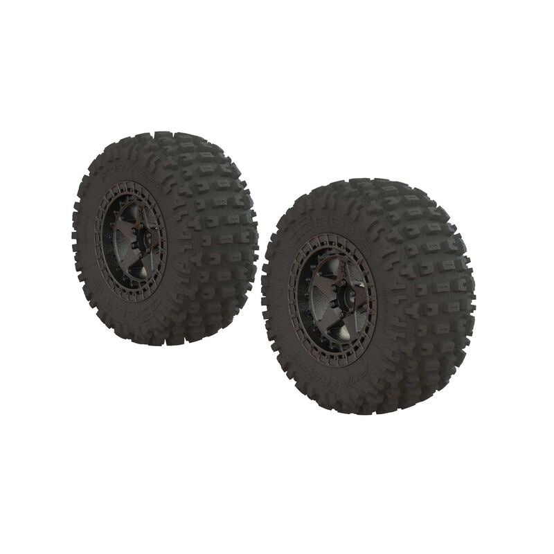 Arrma Dboots 'Fortress SC' Tire Set Glued Gun Metal (2) - ARA550087