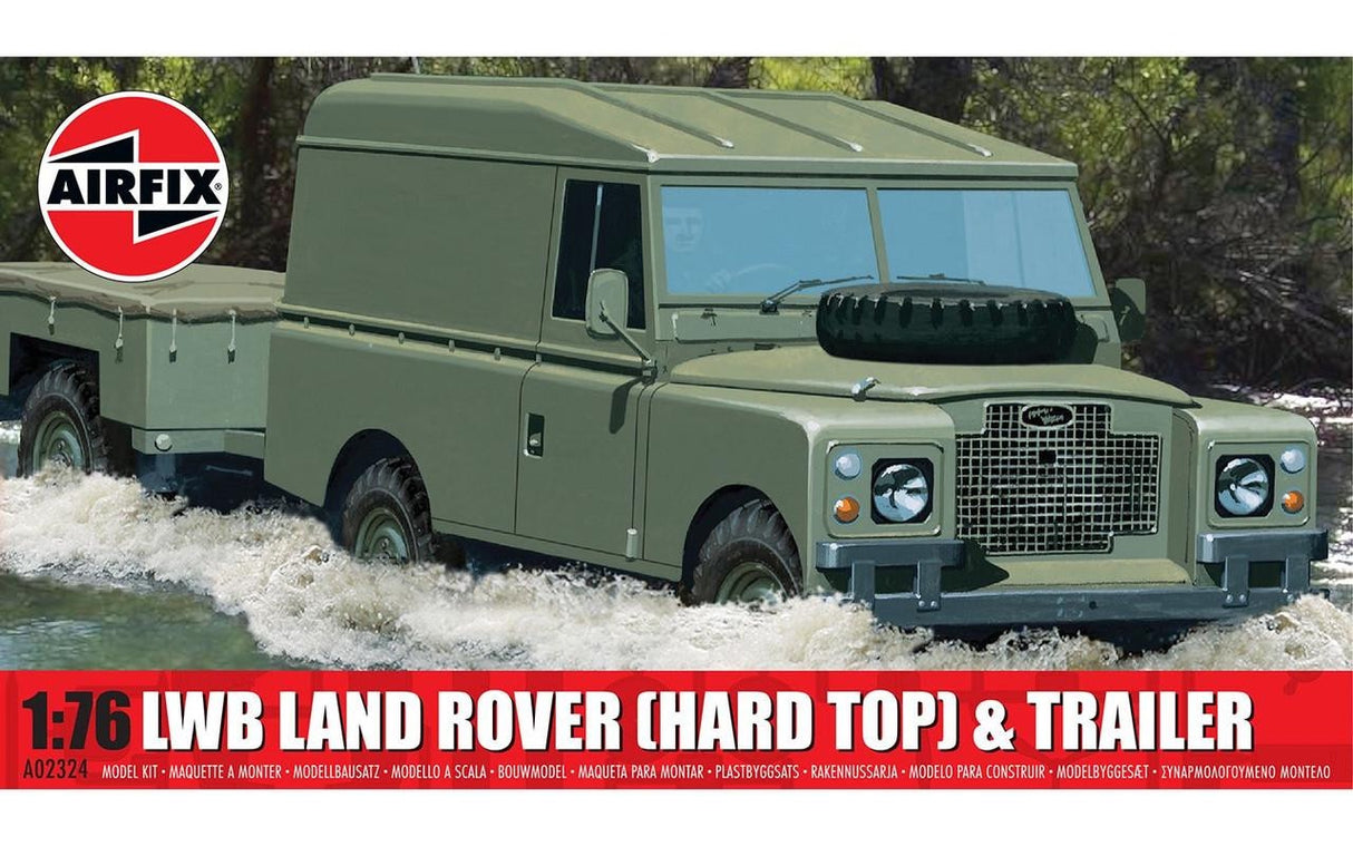 Airfix 1/76 Airfix WLWB Land Rover Hard Top & Trailer Plastic Model Kit #A02324F