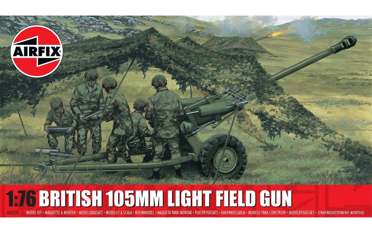 Airfix 1/76 Airfix British 105mm Light Field Gun Plastic Model Kit #A02332