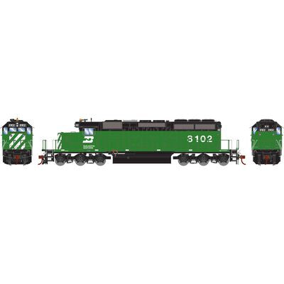 Athearn HO SD40-2 w/Econami DCC & Sound, Burlington Northern (BN) #8102