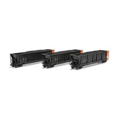 Athearn HO ATH Berwick Bathtub Gondola w/Load, UFIX Primed For Grime #4067/4082/5049 (3)