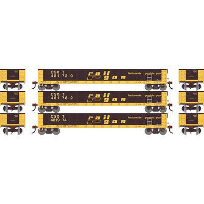 Athearn ATH-1861 HO 52' Mill Gondola, CSXT #481720/481782/481974 (3)