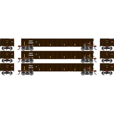 Athearn HO 52' Mill Gondola, SMBC Rail Services (SOXX) #526050/526099/526102 (3)