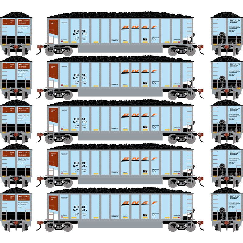 HO ATH Bethgon Coalporter w/Coal Load, BNSF #671160/671176/671186/671212/671317 (5)