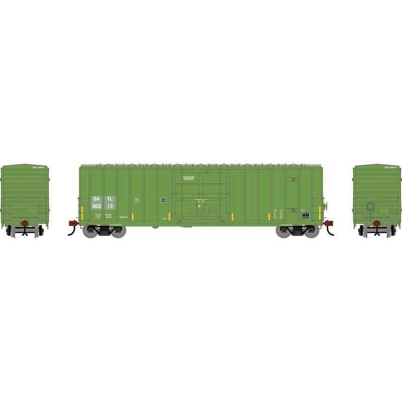 Athearn HO 50' FMC 5327 12' Plug Door Box Car, Bay Line Railroad (BAYL) #90227/90232/90249 (3)