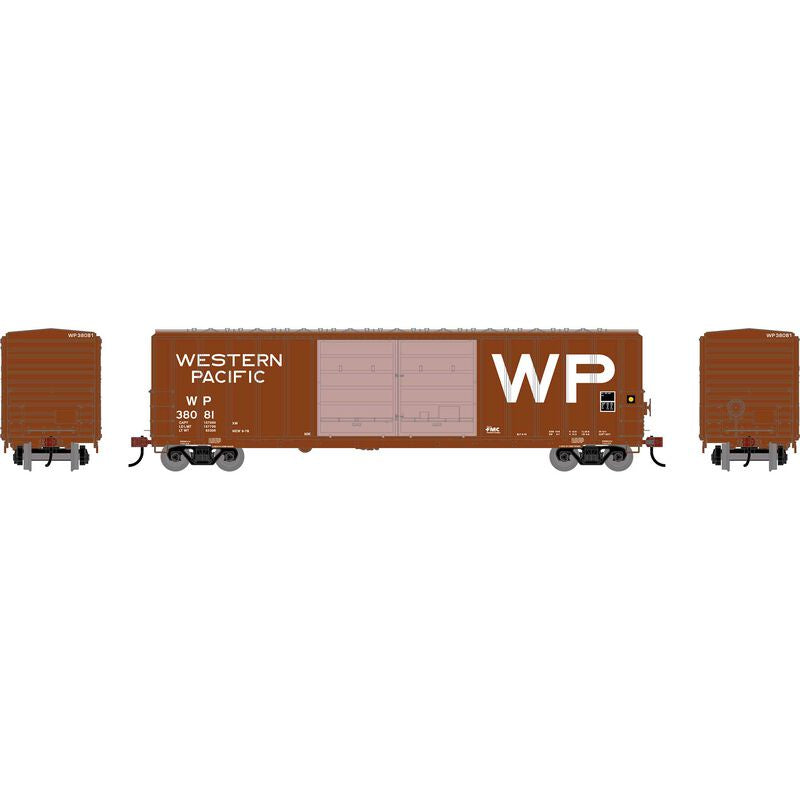Athearn HO 50' FMC 5077 Centered Double Door Box Car, Western Pacific (WP) #38081