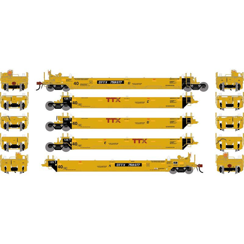 Athearn HO Gunderson Maxi-I Well Cars (5), DTTX #759377