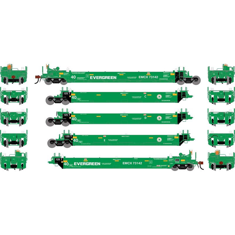 Athearn HO Gunderson Maxi-I Well Cars (5), EMCX #73142