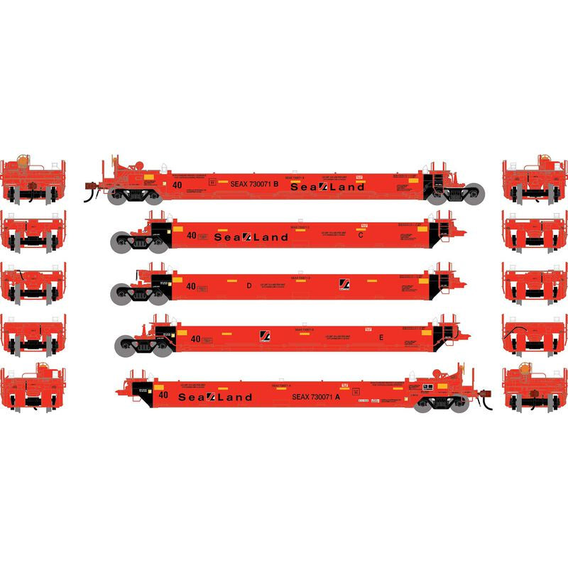 Athearn HO Gunderson Maxi-I Well Cars (5), SEAX #730071