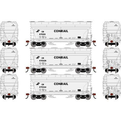 Athearn HO ACF 2970 Covered Hopper, Conrail (CR) #876313/876326/876344 (3)