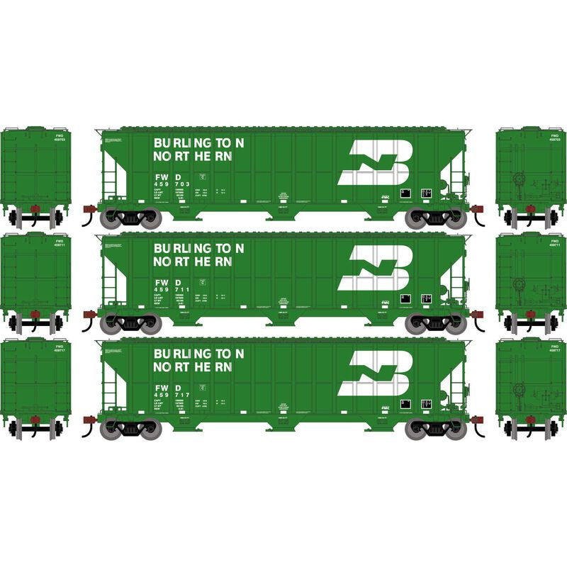Athearn HO FMC 4700 Covered Hopper, FWD 'BN' #459703/459711/459717 (3)