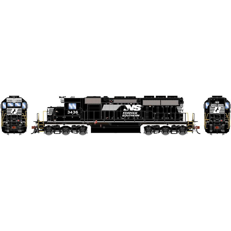 Athearn HO SD40 Locomotive w/DCC & Sound, Norfolk Southern (NS) #3436