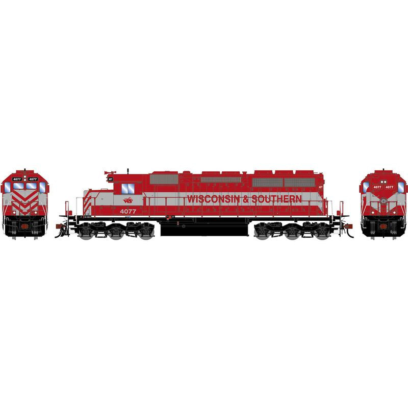 Athearn HO SD40 Locomotive w/DCC & Sound, Wisconsin Southern (WSOR) #4077