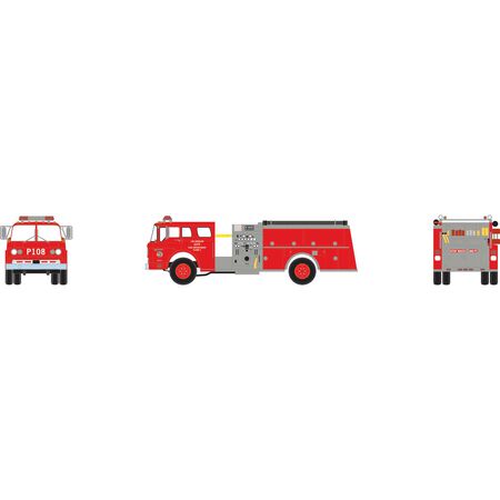 Athearn N Ford C Canopy Cab Fire Truck,LA City #P108 - ATH10297