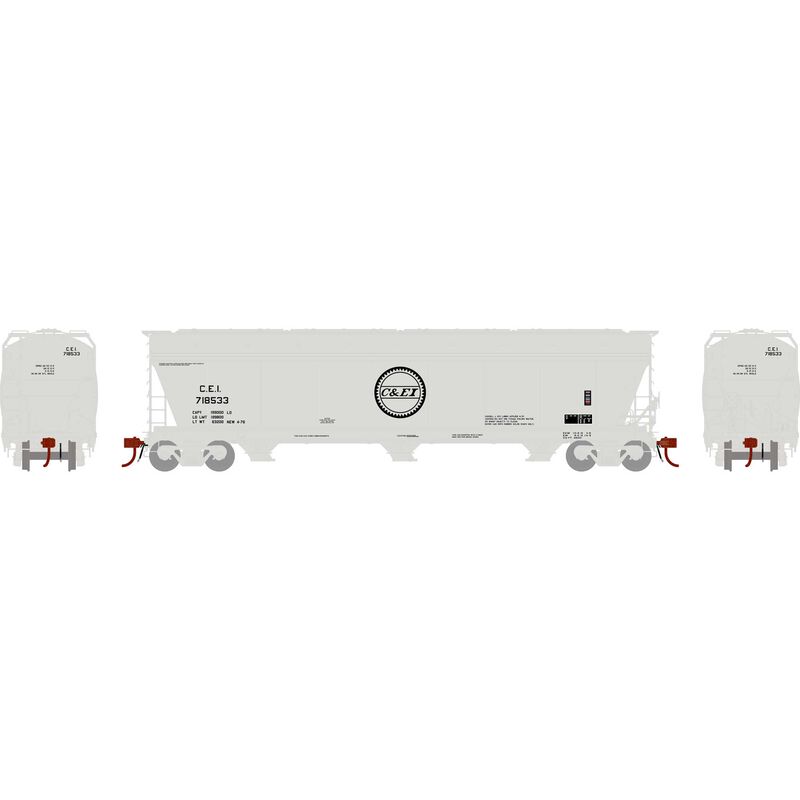 Athearn N ACF 4600 3-Bay Centerflow Hopper, C&EI #718533 - ATH12939