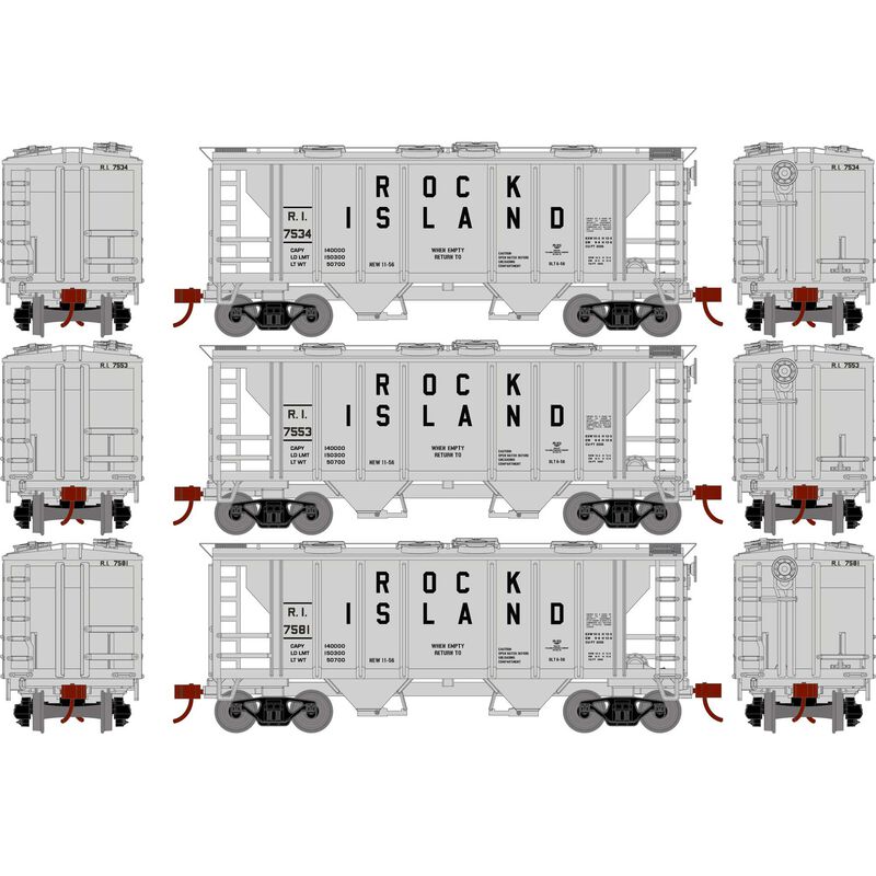 Athearn HO PS-2 2003 2-Bay Hopper, Rock Island (3)
