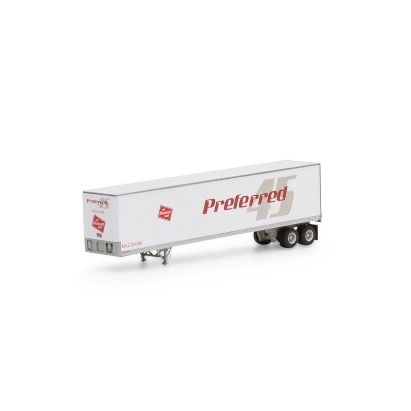 Athearn HO RTR 45' Fruehauf Trailer,MILW/Preferred #251050 - ATH16096