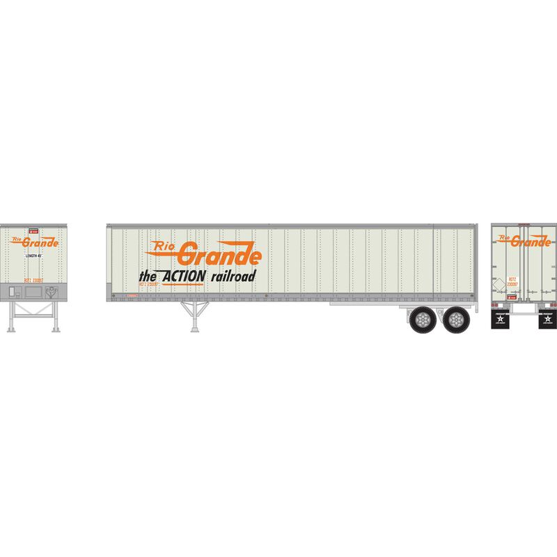 Athearn HO RTR 45' Fruehauf Z-Van Trailer, D&RGW #230097 - ATH16099