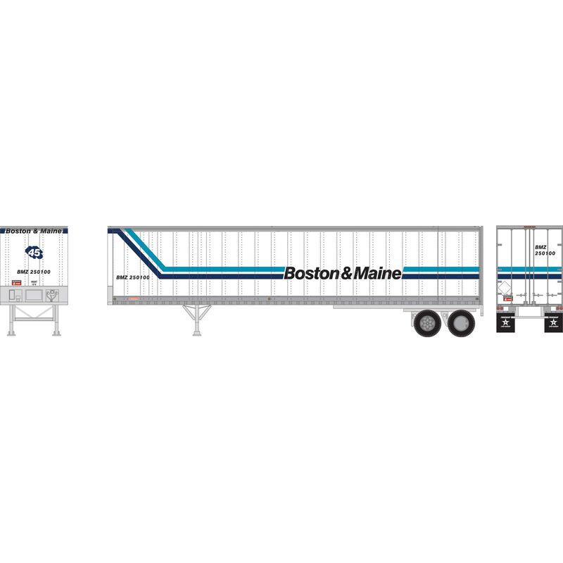 Athearn HO RTR 45' Fruehauf Z-Van Trailer, B&M #250100 - ATH16106