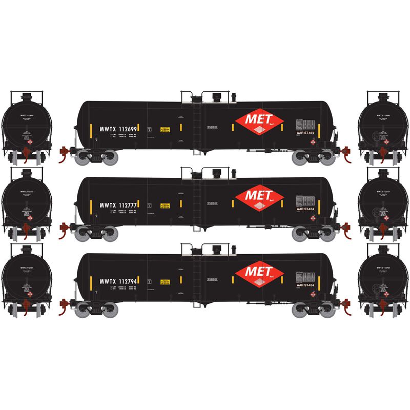 Athearn N 30,000 Gallon Ethanol Tank, MWTX #3 (3) - ATH17026