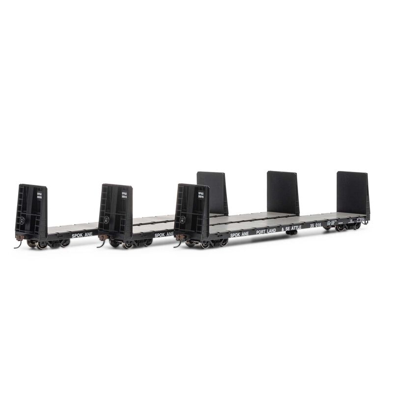 HO 60' Bulkhead Flat, SP&S (3) #35008/35012/35016