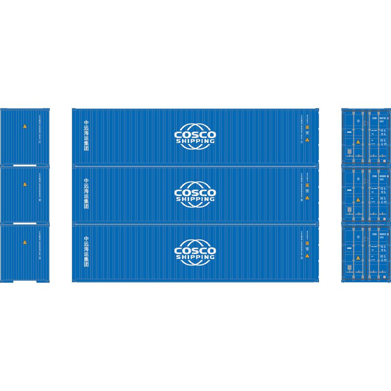Athearn N 40' Corrugated HC Container,Cosco Shipping #1(3) - ATH17436