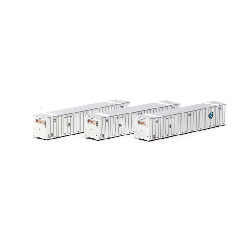 Athearn N 53' Stoughton Container, HUB/BNSF (3) - ATH17659