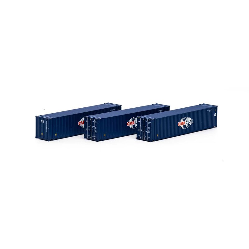 Athearn N 45' Container, CMA-CGM (3) - ATH17673