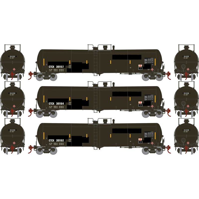 Athearn N 30,000-Gallon Ethanol Tank, CTCX #2 (3)