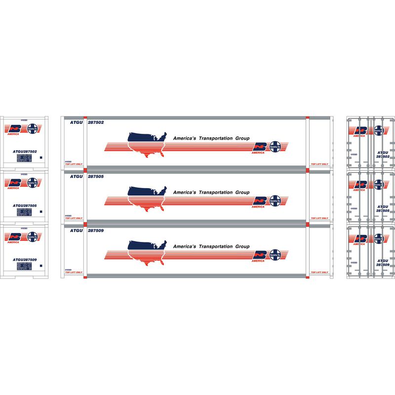 HO 48' Containers, ATGU #287502/287505/287509
