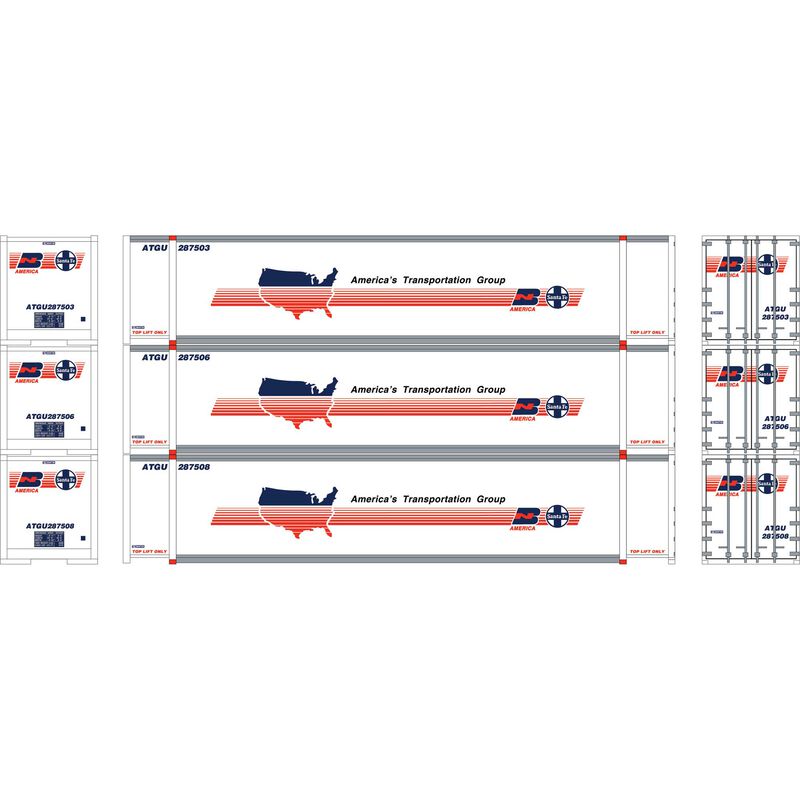 HO 48' Containers, ATGU #287503/287506/287508