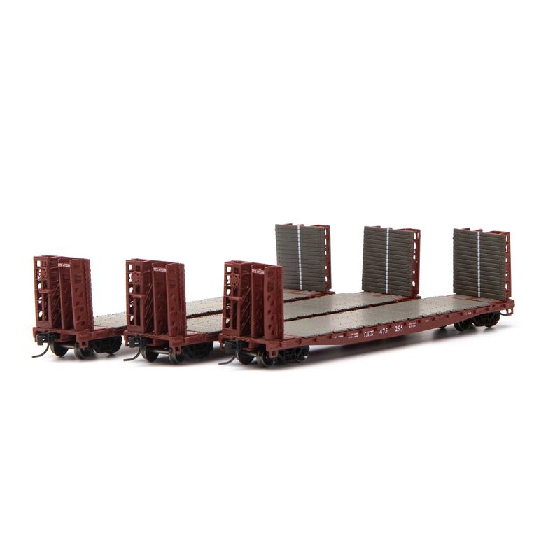 Athearn N GSC 53' Bulkhead Flat, TTX/Early (3) - ATH24296