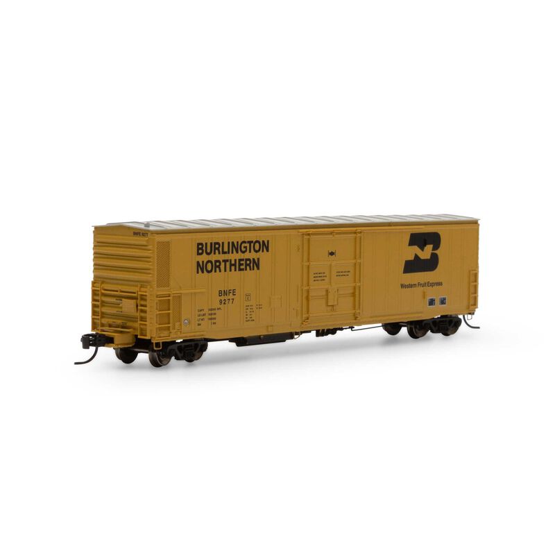 Athearn N 57' Mechanical Reefer w/Sound, BNFE/Yellow #9277 - ATH24702