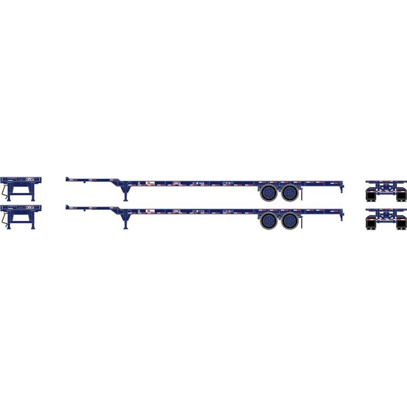 Athearn HO RTR 53' Chassis, Pacer Stack Train (2) - ATH26032