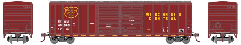 Athearn HO RTR 50' FMC Centered Double Door Box, WC #43609 - ATH27216