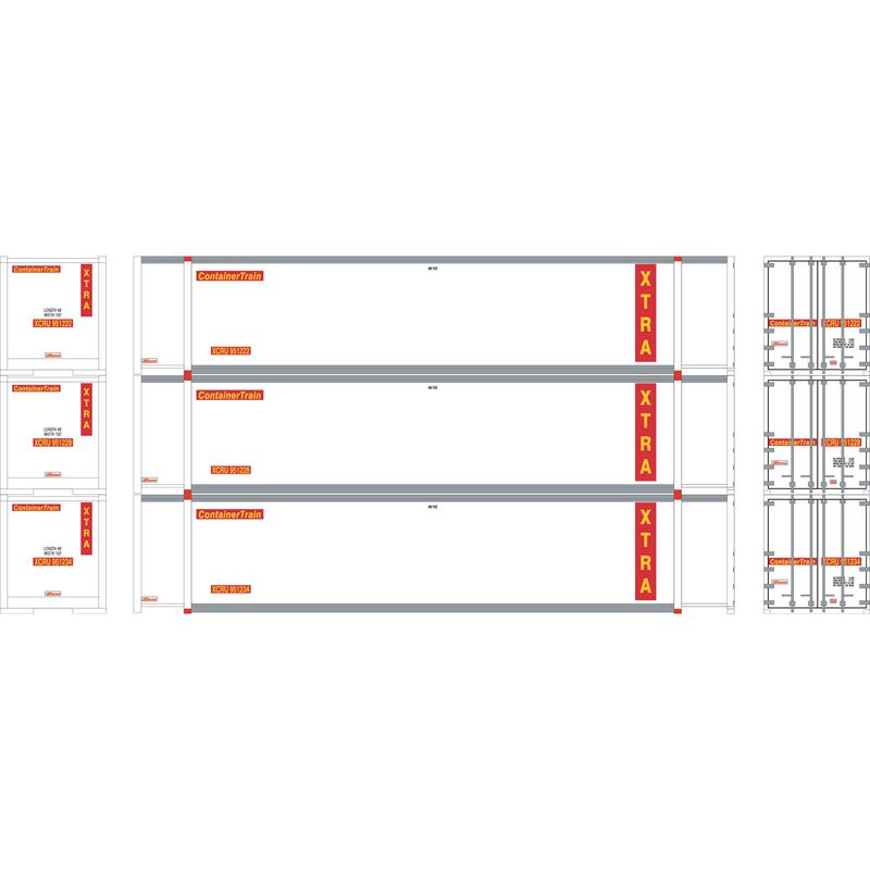 Athearn HO RTR 48' Container, XTRA #1 (3) - ATH27698