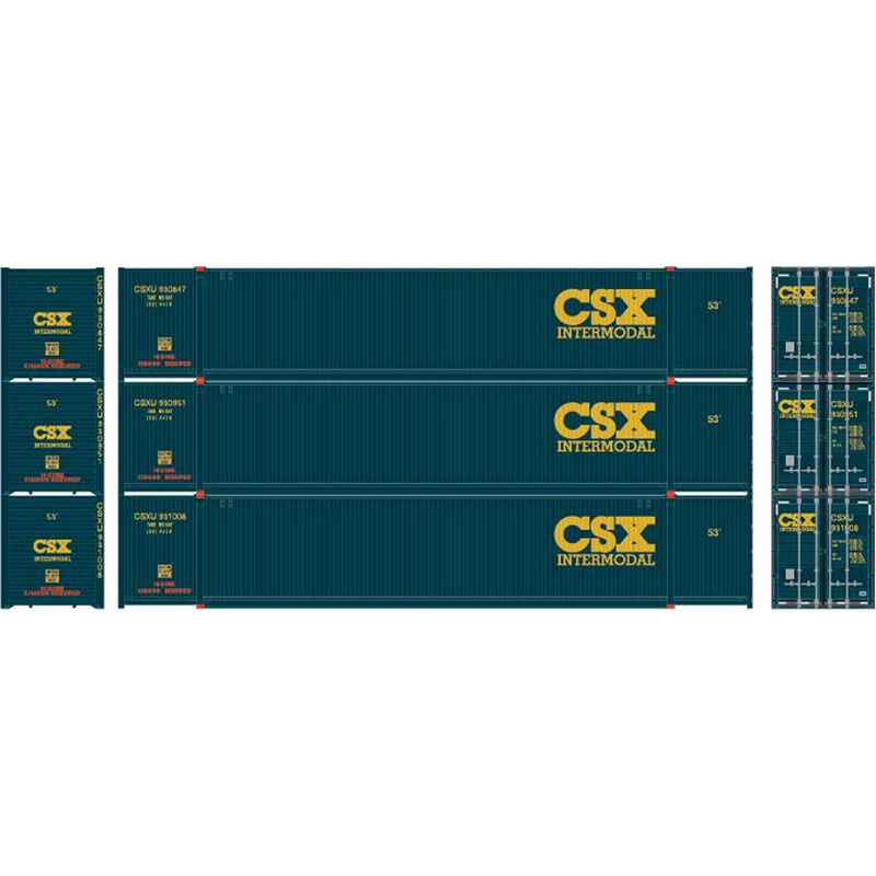 Athearn HO RTR 53' CIMC Container, CSX #2 (3) - ATH28495