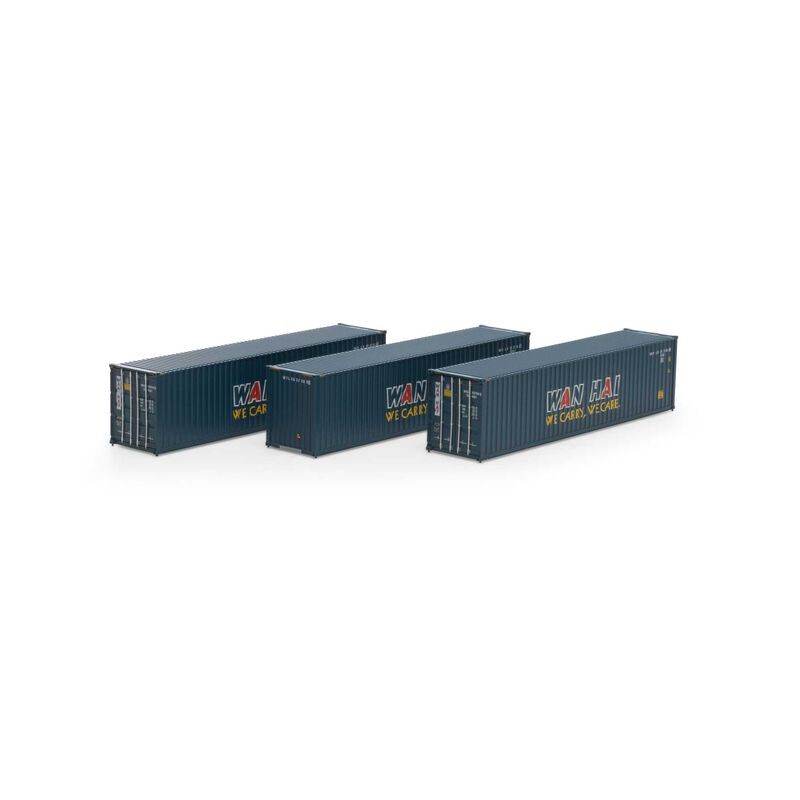 Athearn HO RTR 40' Corrugated Container, Wan Hai (3)