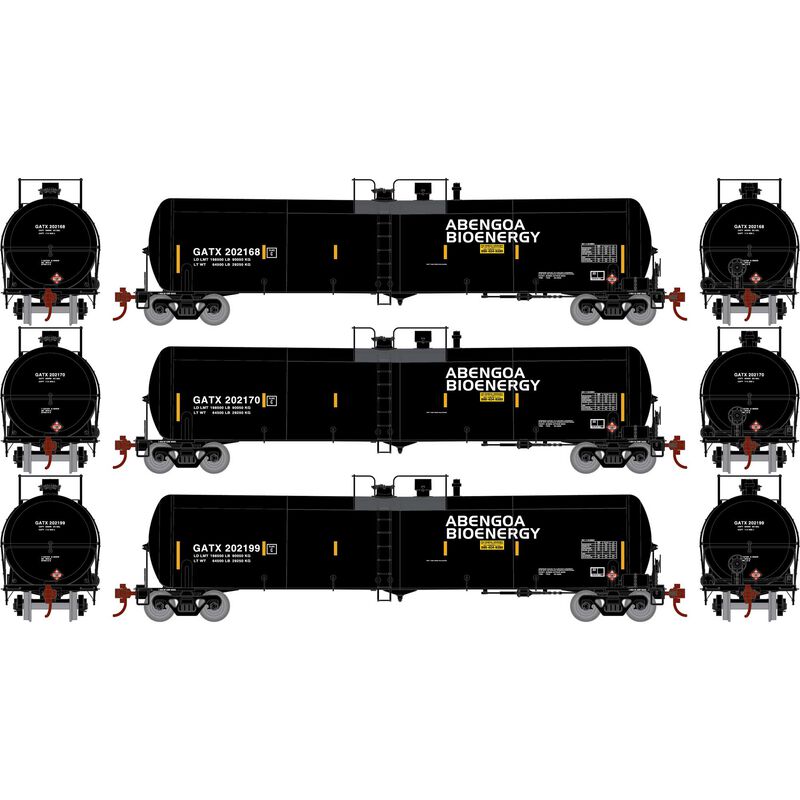 Athearn HO 30,000-Gallon Ethanol Tank, GATX #2 (3)