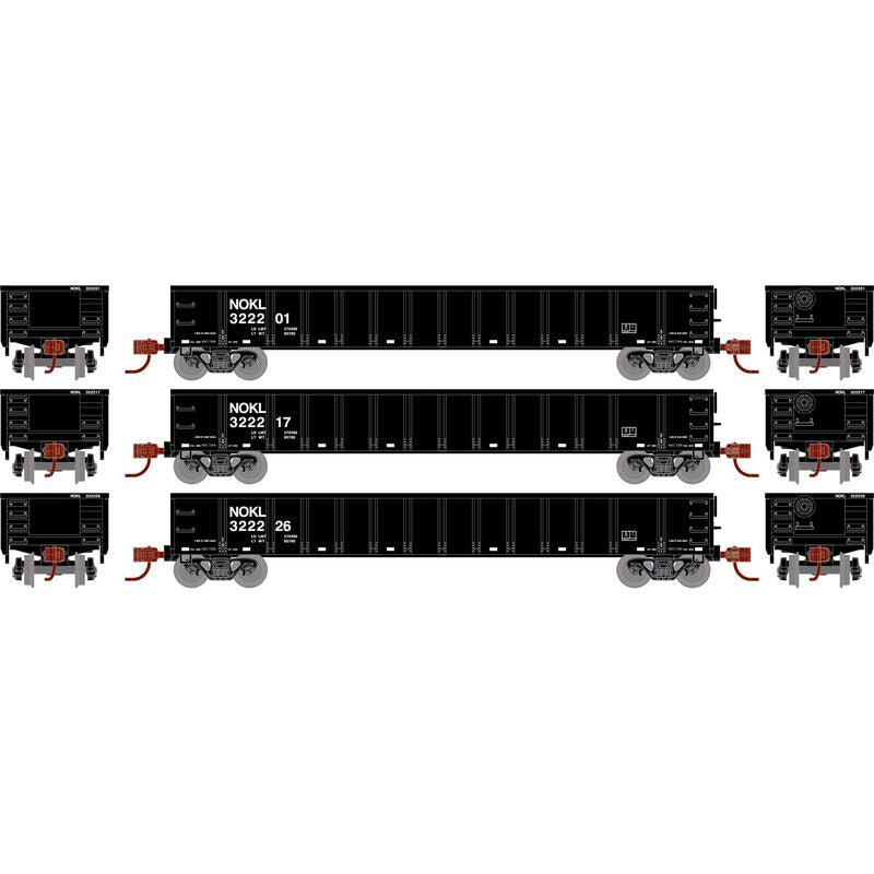 Athearn N 52' Mill Gondola, NOKL (3) - ATH3556