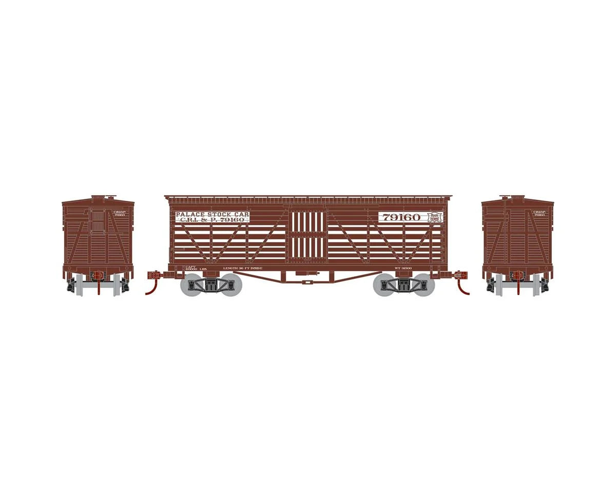 Athearn N 36' Old Time Stock Car, RI #79160 - ATH5249