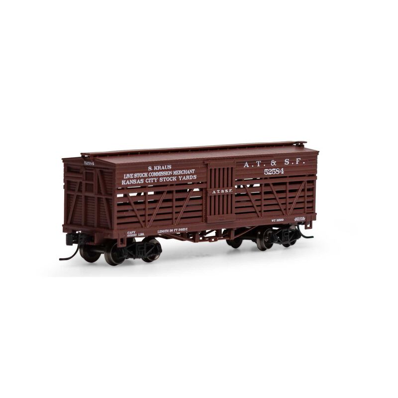 Athearn N 36' Old Time Stock Car, ATSF #52584 - ATH5257