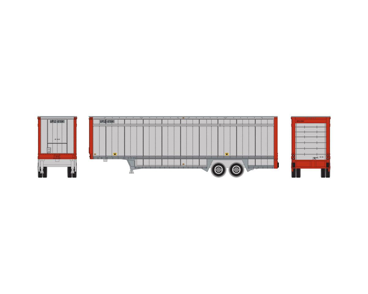 Athearn N 40' Drop Sill Parcel Trailer,UPS/Red Ends #87041 - ATH6901
